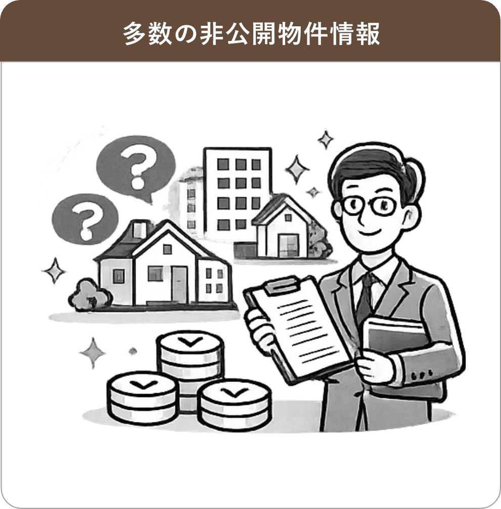 多数の非公開物件情報